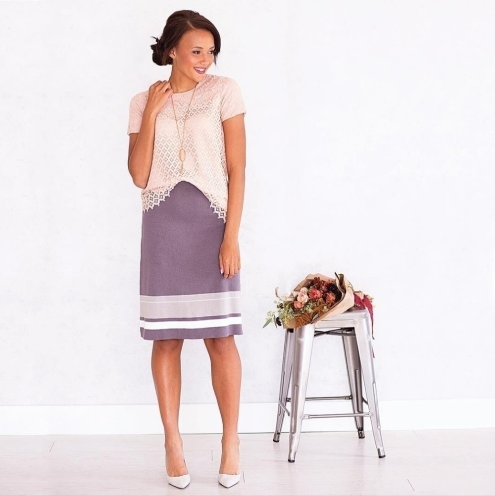 Downeast Party Down Skirt Knit Rabbit Gray Style #DB16110018
